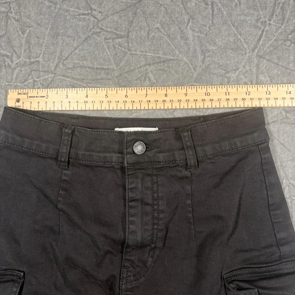 PacSun Cargo Skirt Women 27 Black Mini Utility Pockets High Waisted Cotton Blend